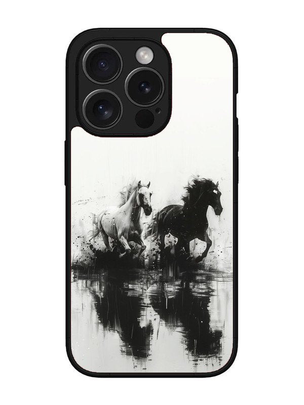 iPhone 15 Pro Black & White Horse