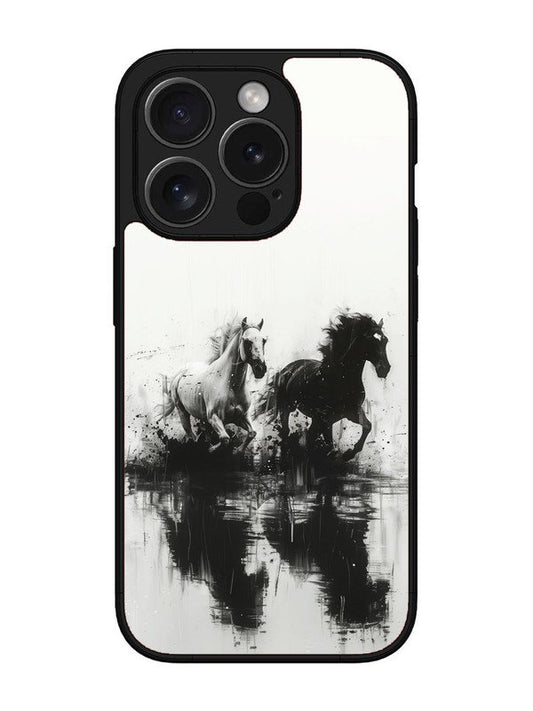 iPhone 15 Pro Black & White Horse