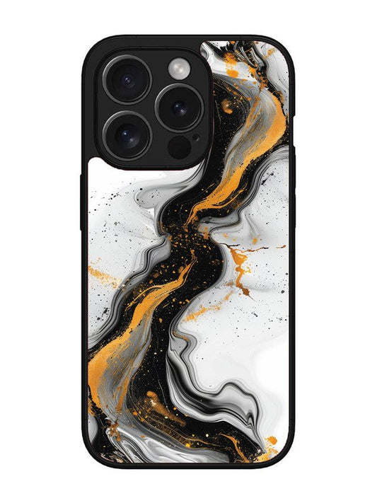 iPhone 15 Pro Black And Golden Marble Essence