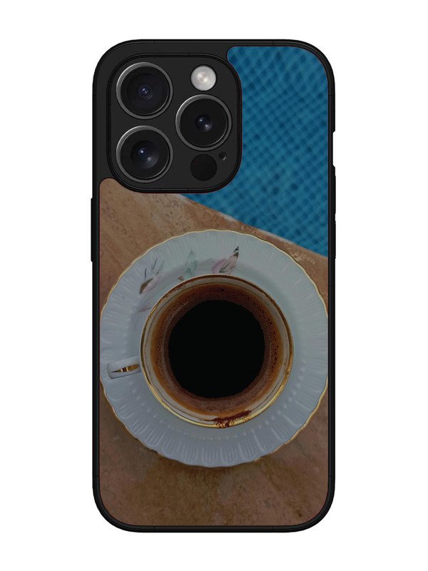 iPhone 15 Pro Black Tea Cup Saucer