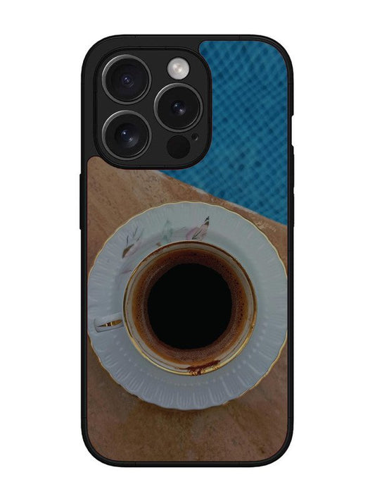 iPhone 15 Pro Black Tea Cup Saucer
