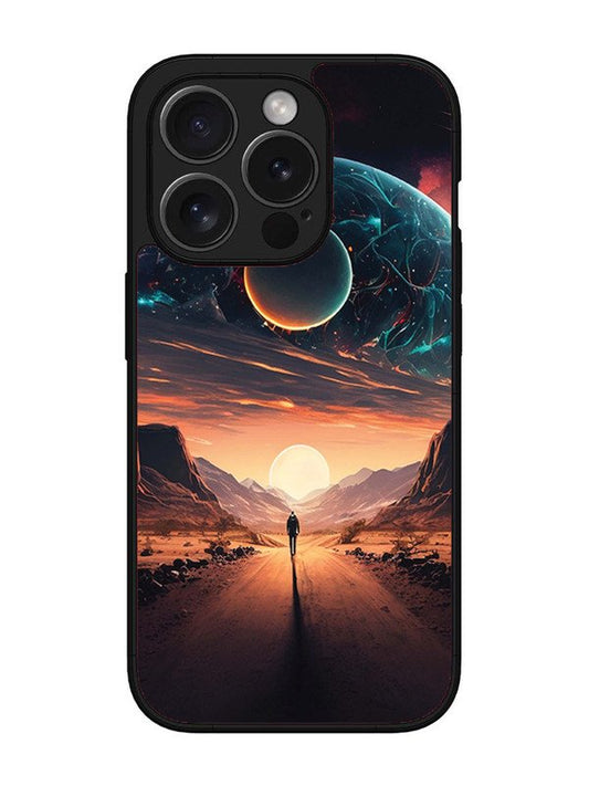iPhone 15 Pro Sunset with space scene