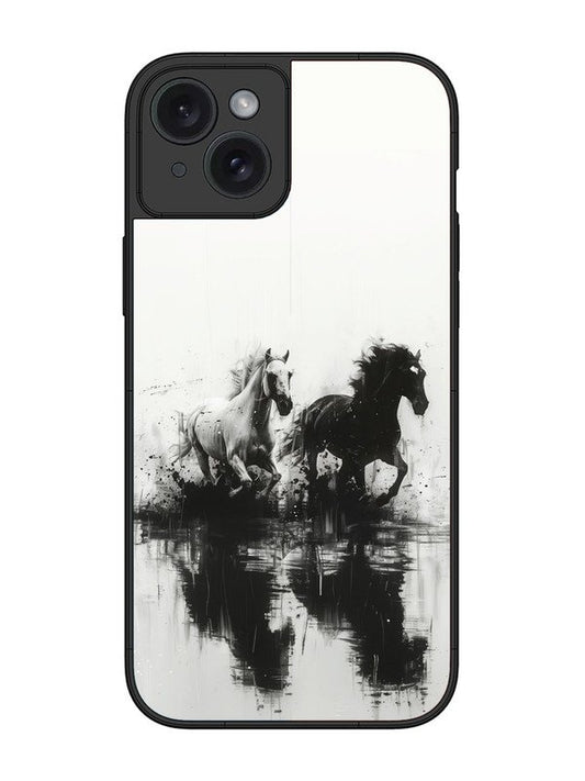 iPhone 15 Plus Black & White Horse