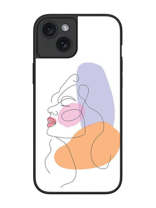 iPhone 15 Plus Line Art Girl Face
