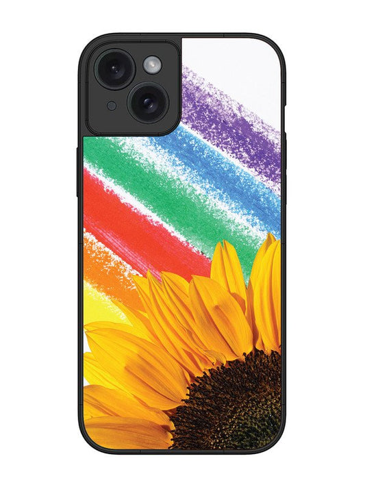 iPhone 15 Plus Sunflower on Colourful Lines