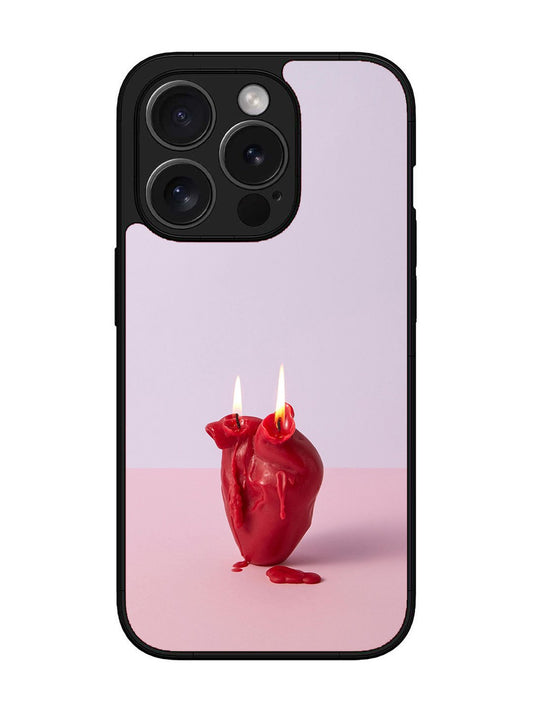 iPhone 15 pro A Lighted Heart Candle