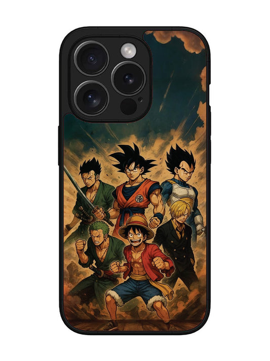 iPhone 15 pro OnePiece n Dragon Ball Z in one team