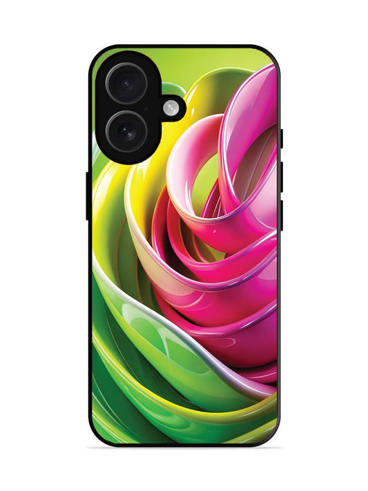 iPhone 16 Vibrant Swirl Glossy Ribbon Art