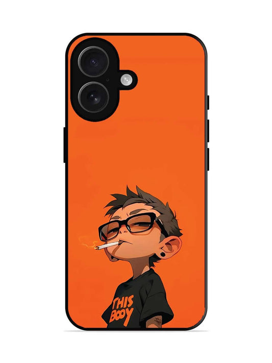 iPhone 16 Vibrant Orange Attitude Cartoon