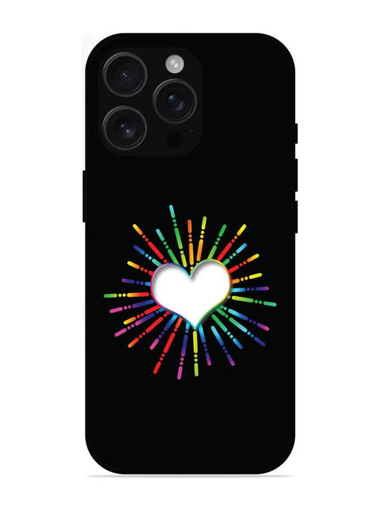 iPhone 16 Pro Max Colourful Heart on Black
