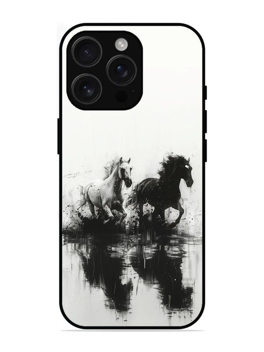 iPhone 16 Pro Max Black & White Horse