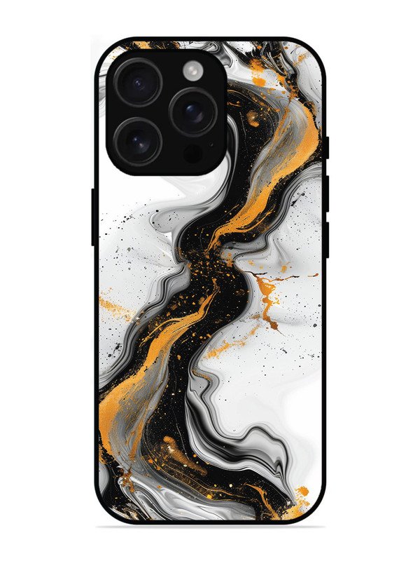iPhone 16 Pro Max Black And Golden Marble Essence
