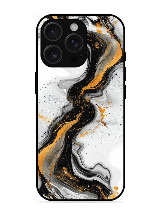 iPhone 16 Pro Max Black And Golden Marble Essence
