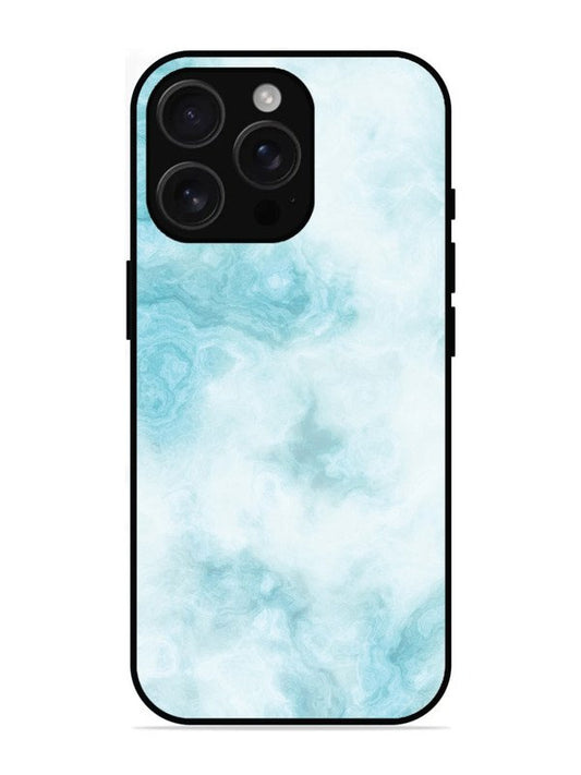 iPhone 16 Pro Max Light Blue with White Ocean Marble