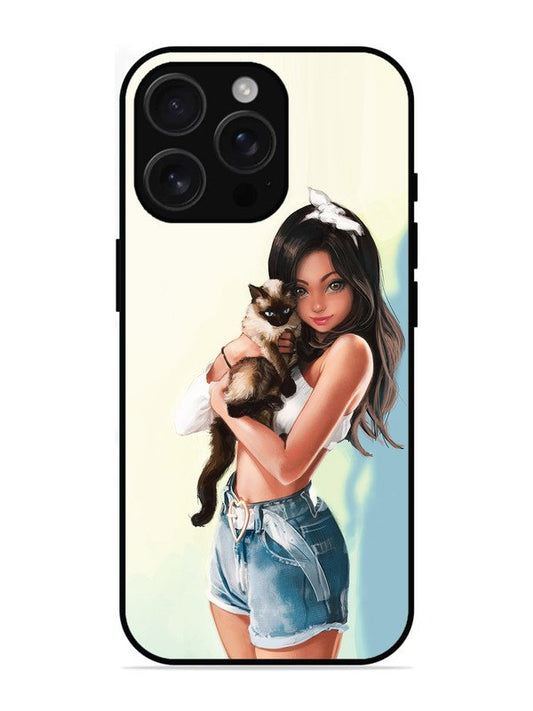 iPhone 16 Pro Max Cute Girl with Cat