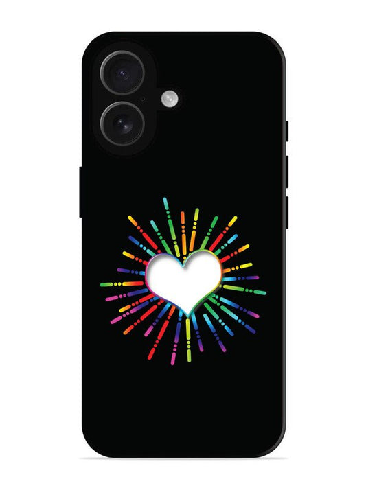 iPhone 16 Colourful Heart on Black