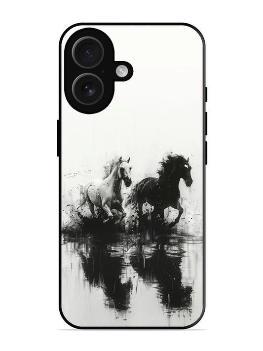 iPhone 16 Black & White Horse