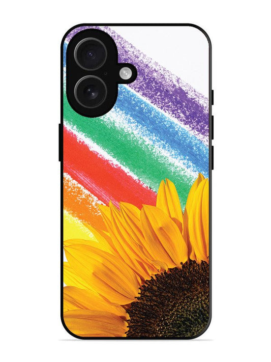 iPhone 16 Sunflower on Colourful Lines