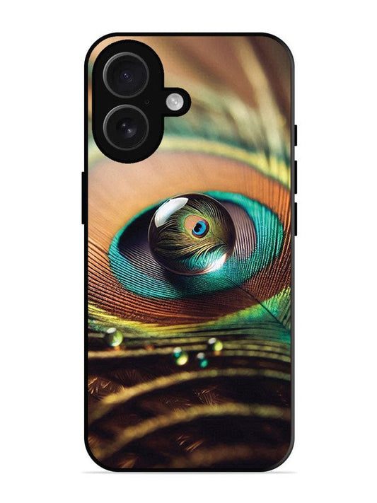 iPhone 16 Water Drop On Peacock Feather