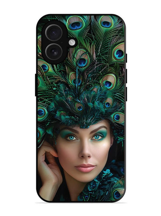 iPhone 16 Plus Girl with peacock feather Crown
