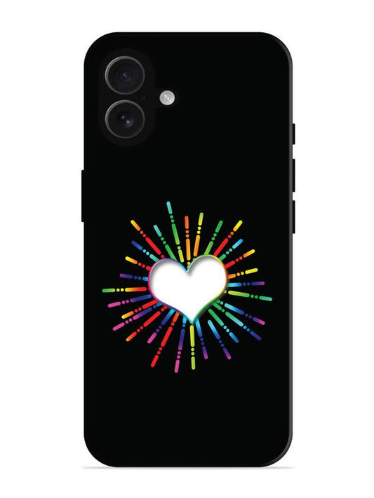 iPhone 16 Plus Colourful Heart on Black