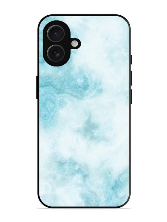 iPhone 16 Plus Light Blue with White Ocean Marble