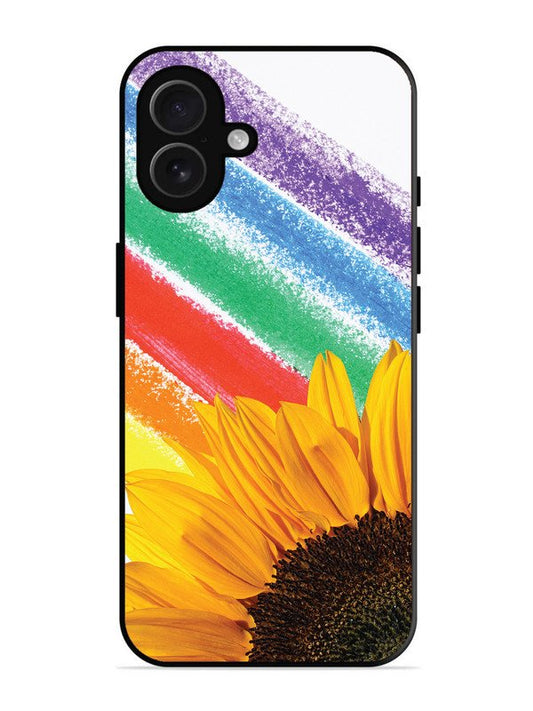 iPhone 16 Plus Sunflower on Colourful Lines