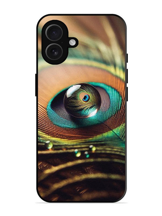 iPhone 16 Plus Water Drop On Peacock Feather