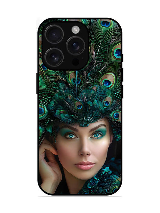 iPhone 16 Pro Girl with peacock feather Crown