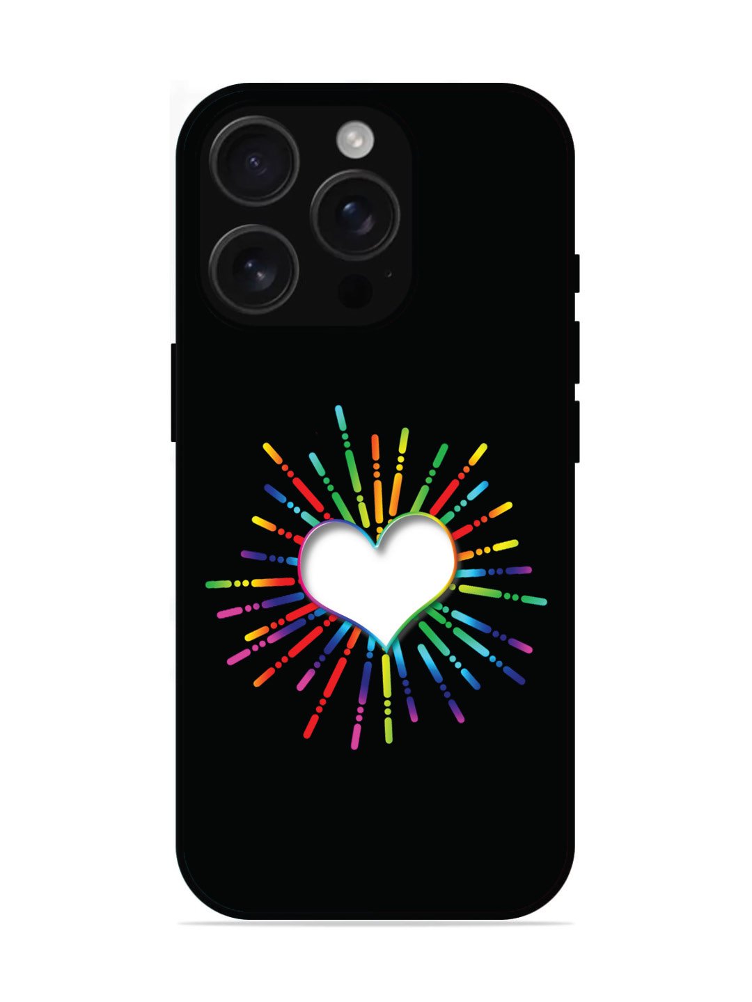 iPhone 16 Pro Colourful Heart on Black
