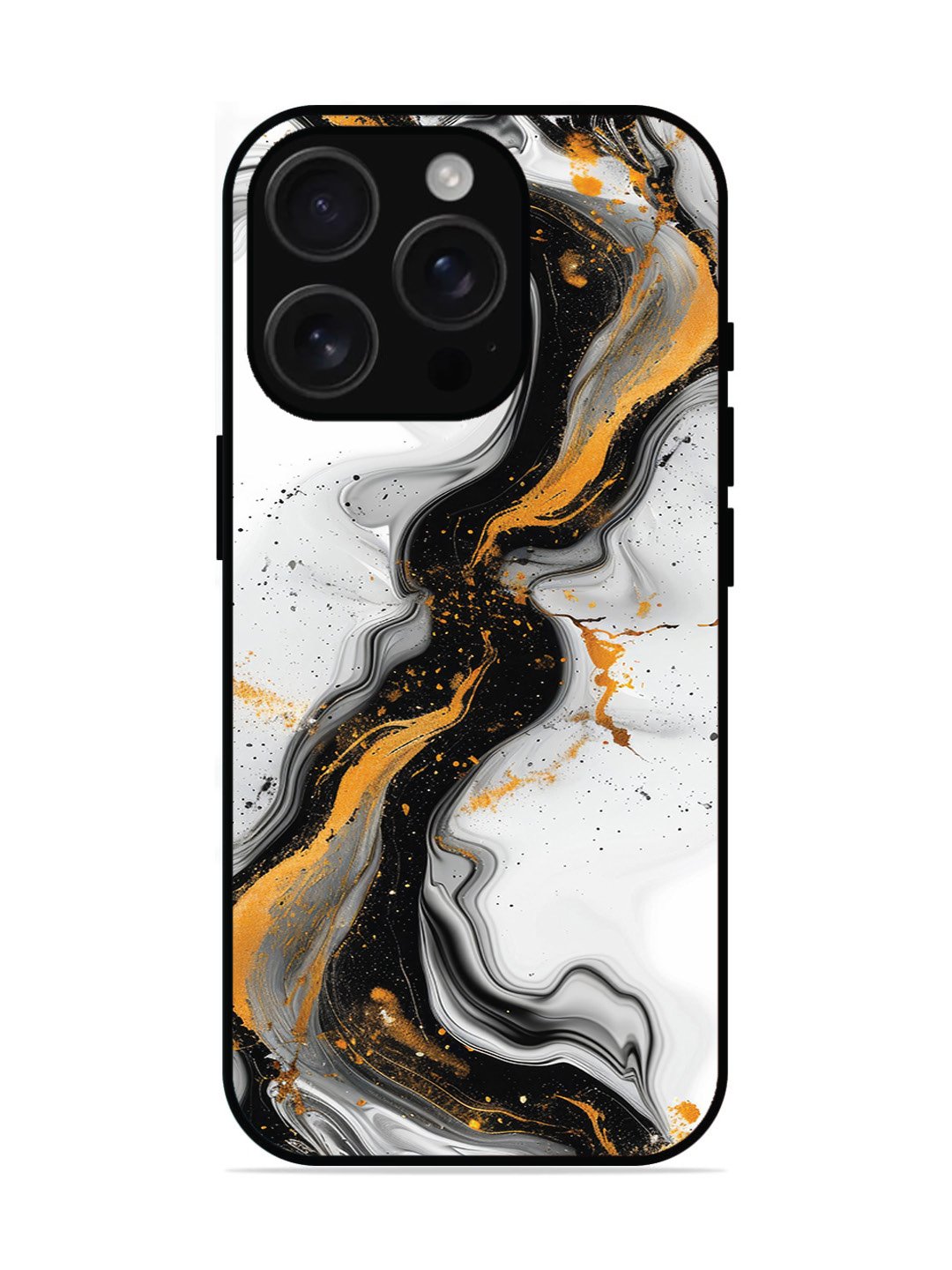 iPhone 16 Pro Black And Golden Marble Essence
