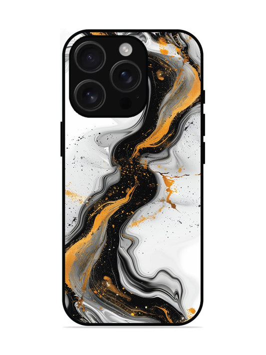 iPhone 16 Pro Black And Golden Marble Essence
