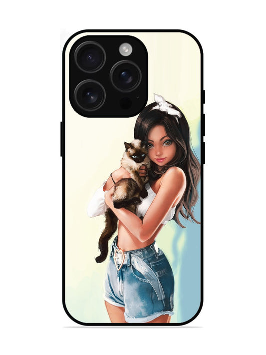 iPhone 16 Pro Cute Girl with Cat