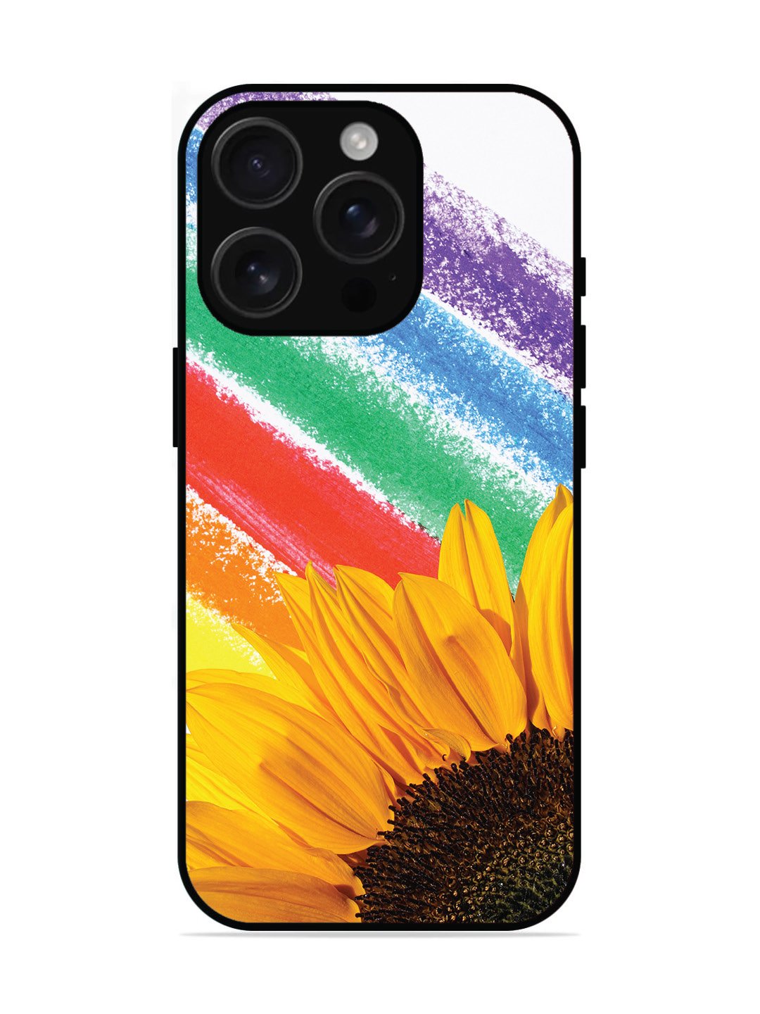 iPhone 16 Pro Sunflower on Colourful Lines