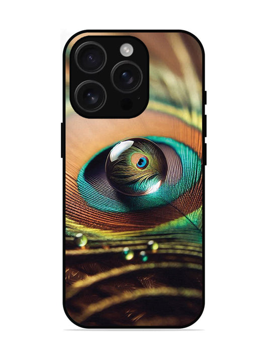 iPhone 16 Pro Water Drop On Peacock Feather