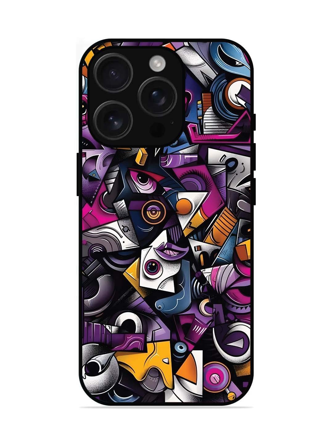 iPhone 16 pro Abstract Geometric Graffiti Chaos