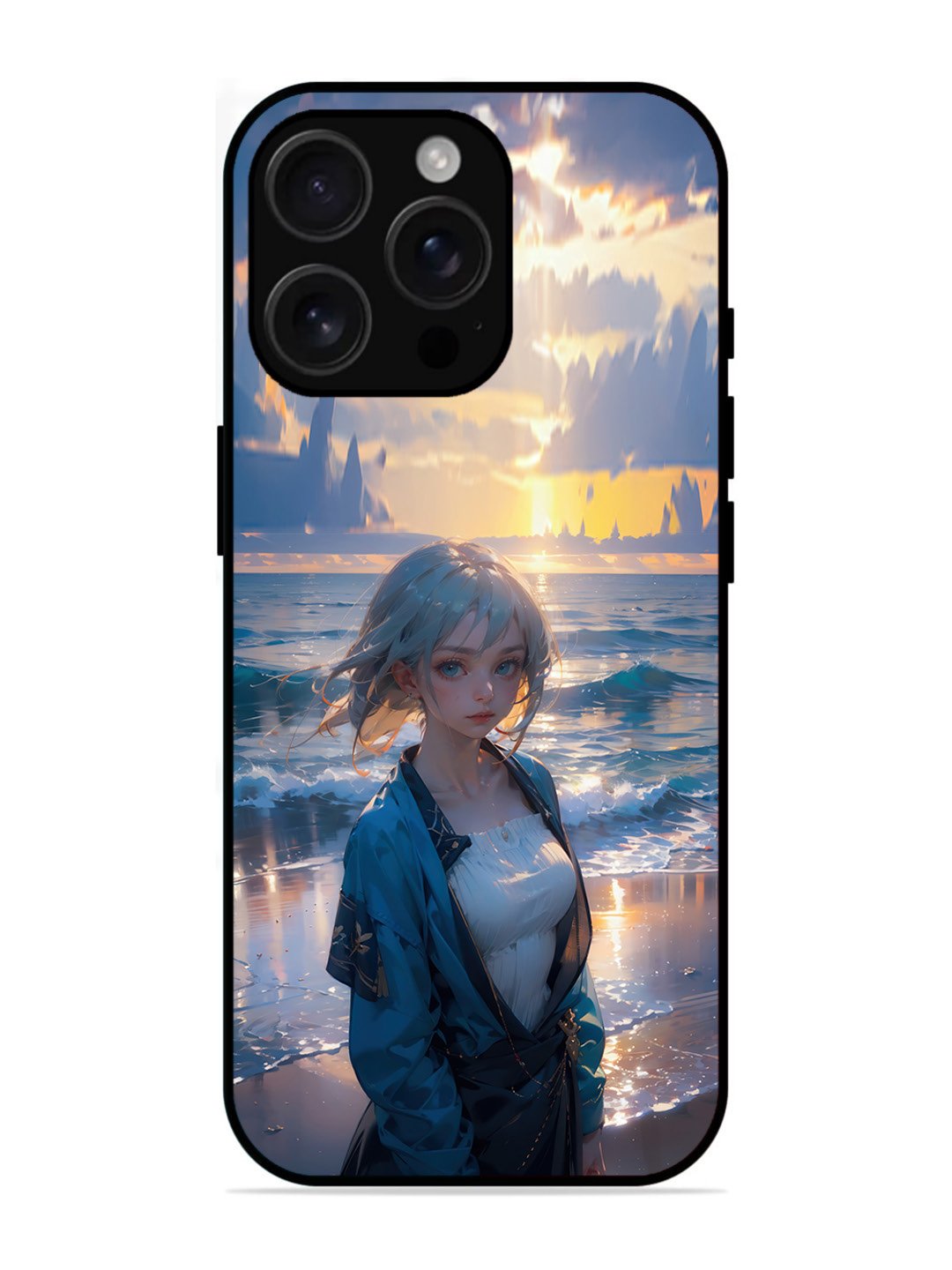 iPhone 16 pro max Anime Girl Beach Ocean Waves