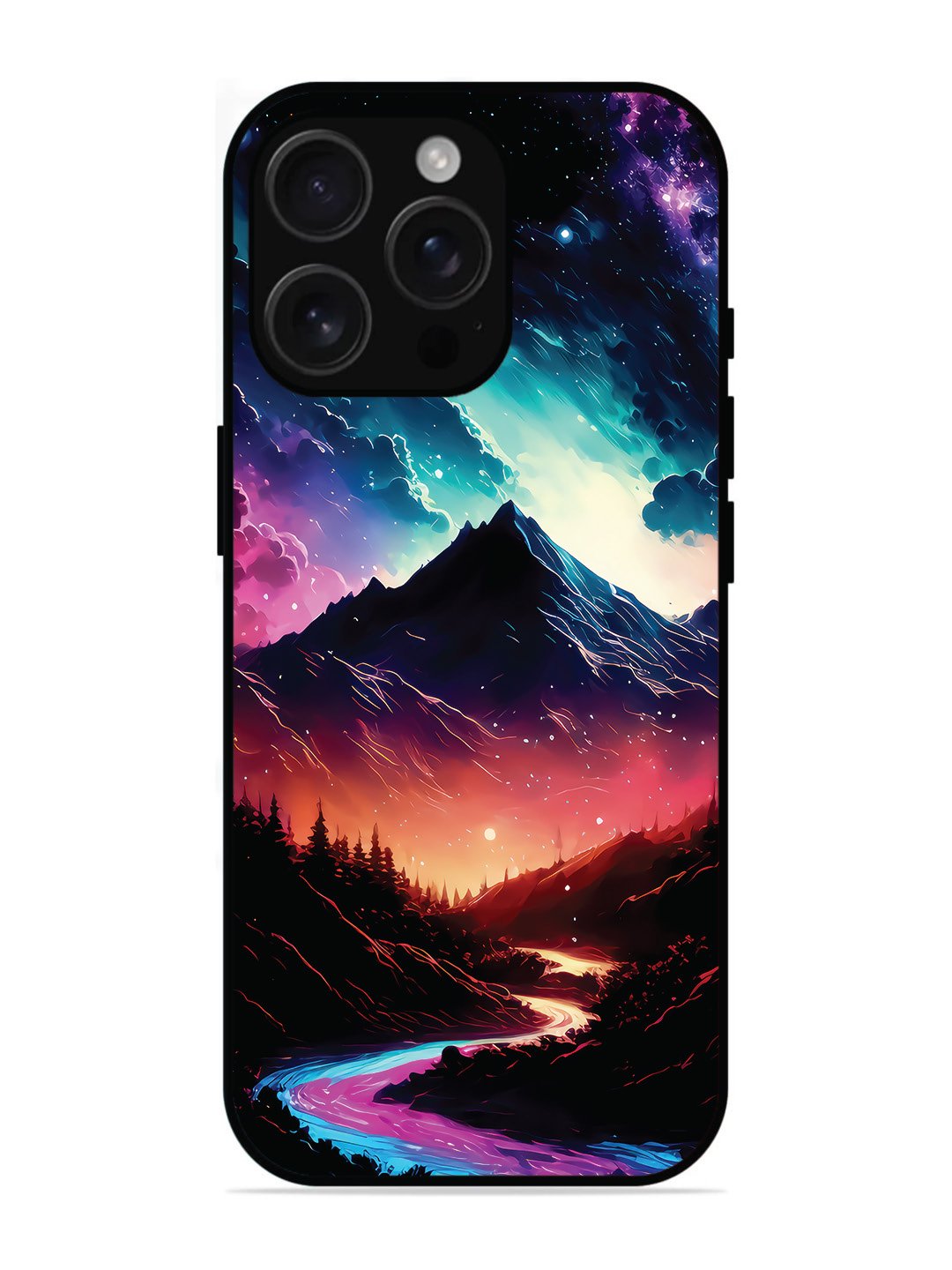 iPhone 16 pro max mountain-valley-Colorful-cloud-at-night