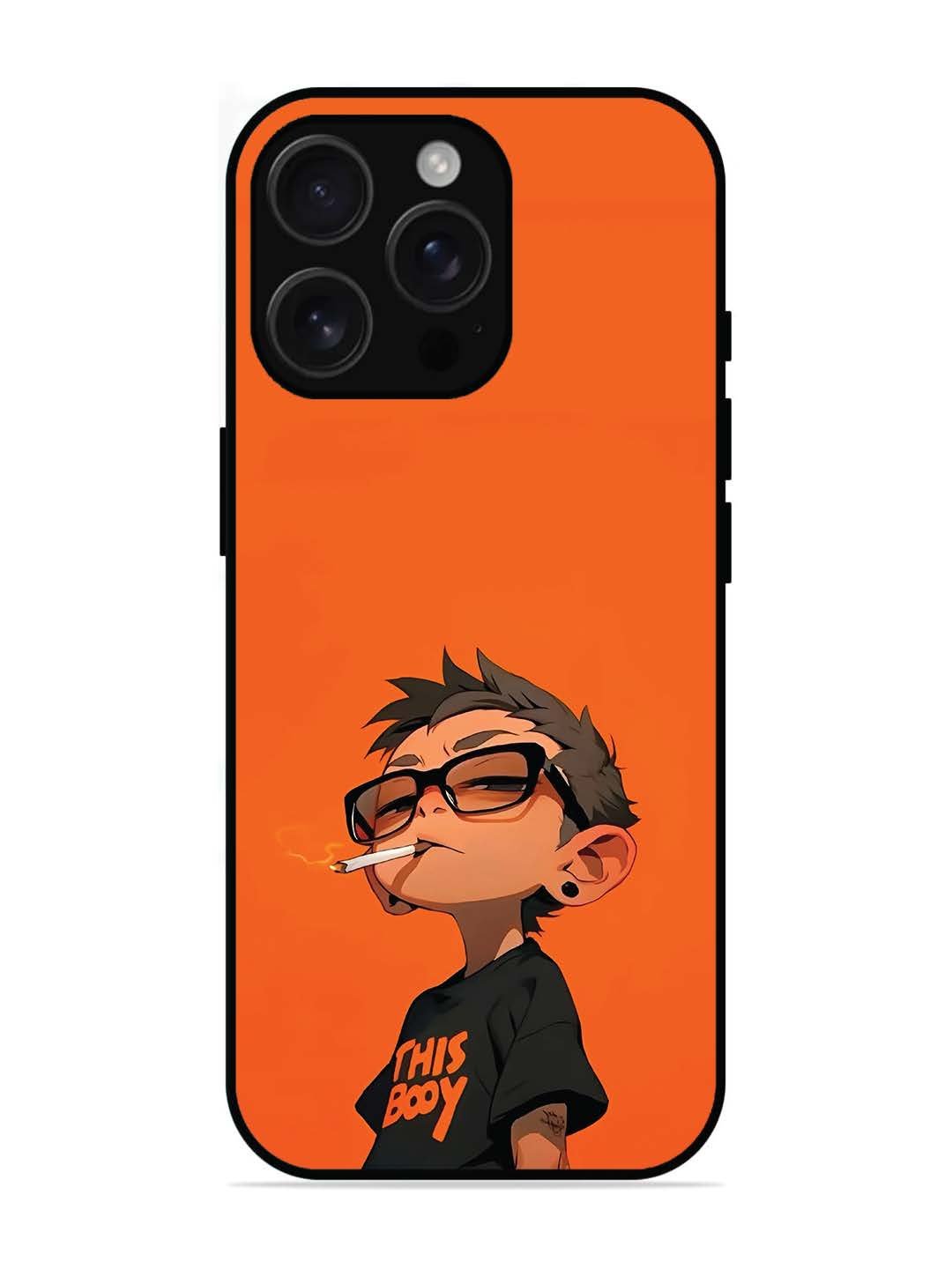 iPhone 16 pro max Vibrant Orange Attitude Cartoon
