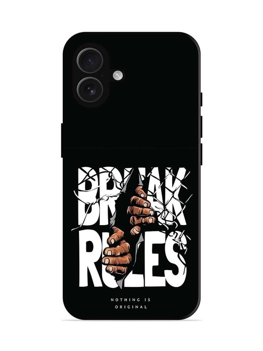 iPhone 16 plus Break Rules Gritty Typography Art