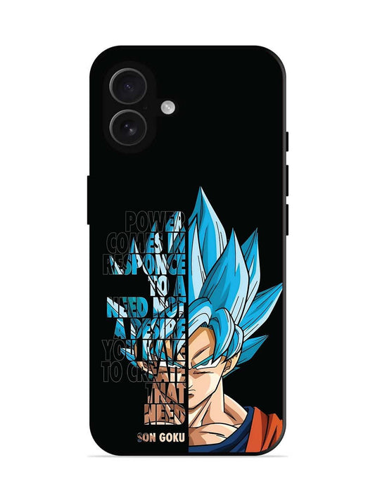 iPhone 16 plus Son of Goku Blue Motivational Art