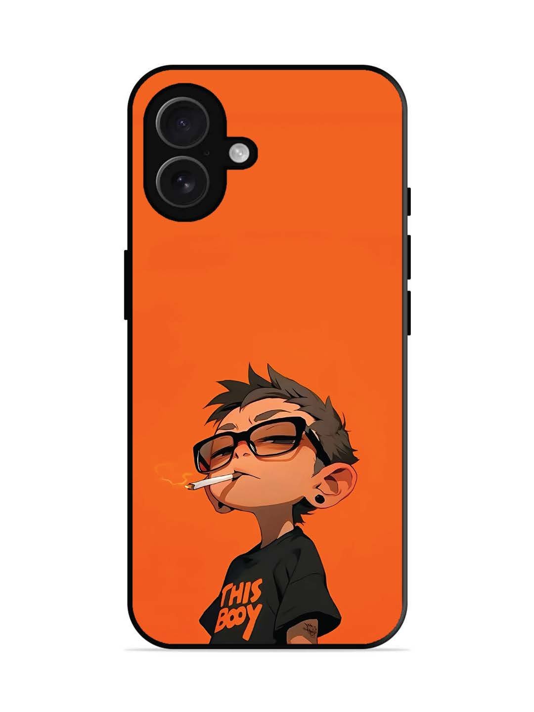iPhone 16 plus Vibrant Orange Attitude Cartoon
