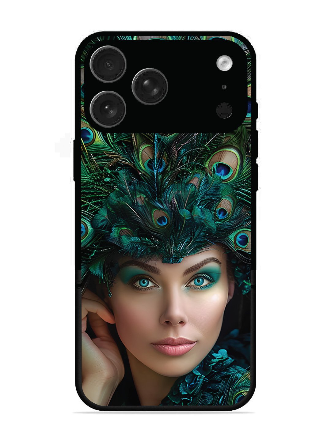 iPhone 17 Pro Max Girl with peacock feather Crown
