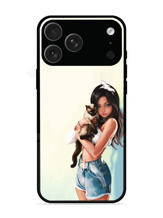 iPhone 17 Pro Max Cute Girl with Cat