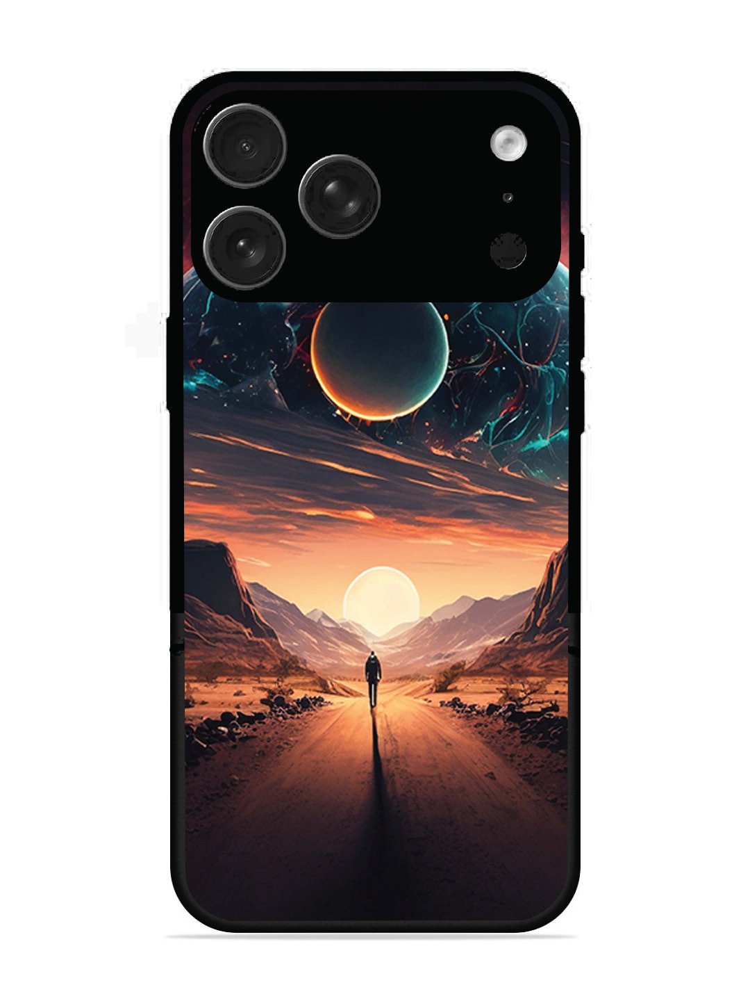 iPhone 17 Pro Max Sunset with space scene