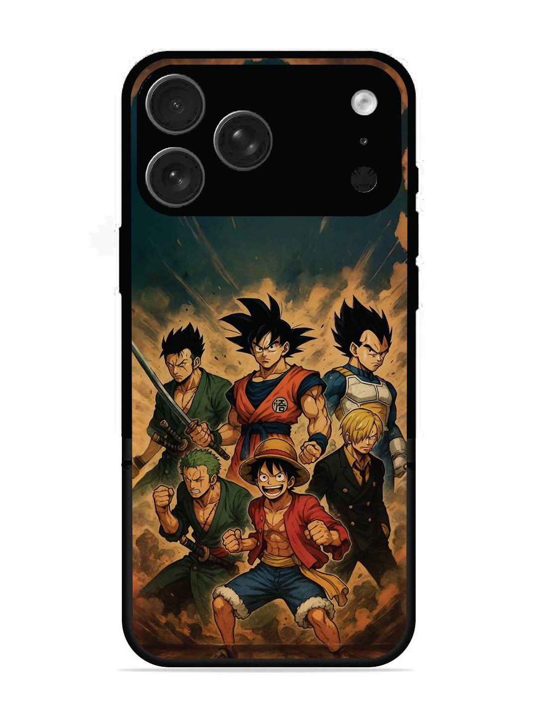 iPhone 17 Pro Max OnePiece n Dragon Ball Z in one team