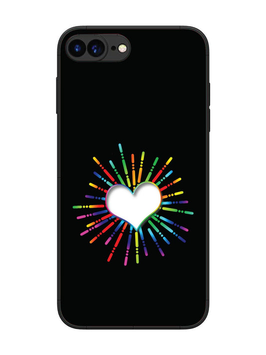 iPhone 7 Plus Colourful Heart on Black