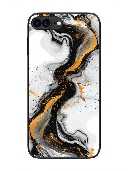 iPhone 7 Plus Black And Golden Marble Essence
