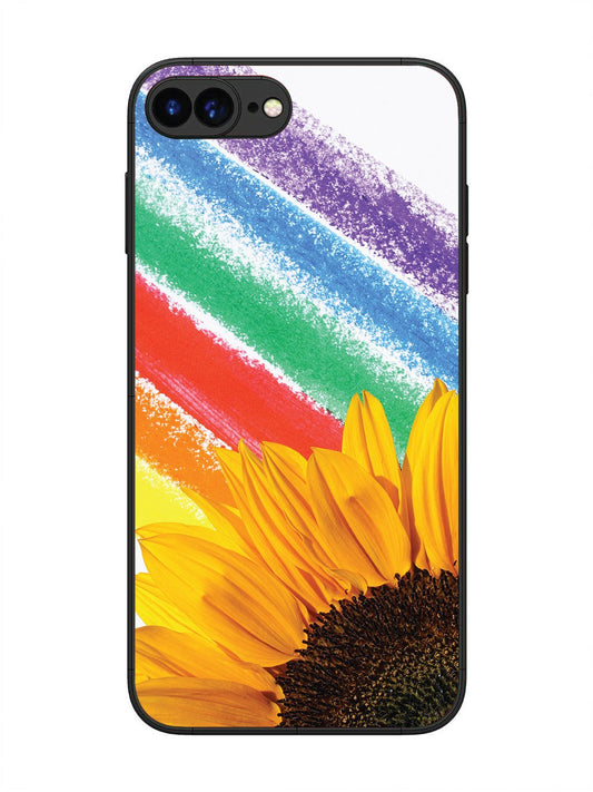 iPhone 7 Plus Sunflower on Colourful Lines