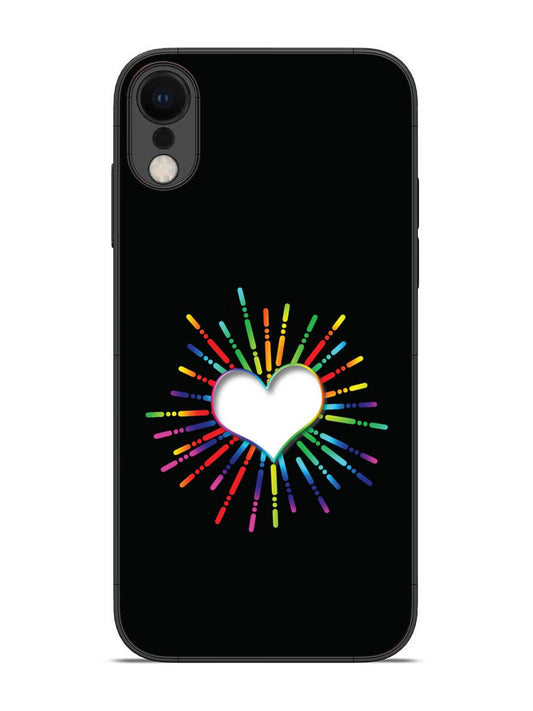 iPhone X Colourful Heart on Black